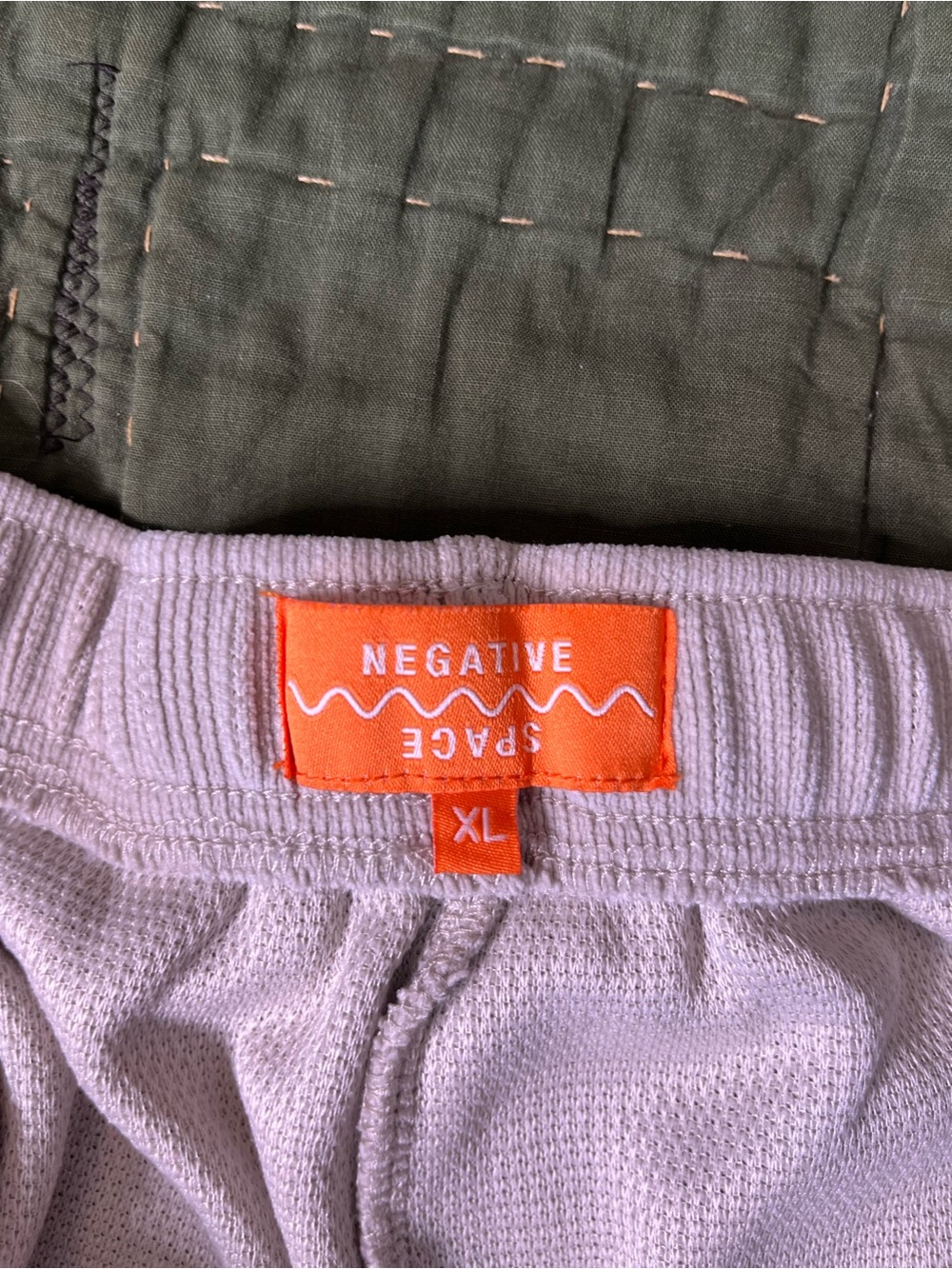 Negative Space Beige Ribbed Drawstring Shorts-XL - Picture 3 of 3